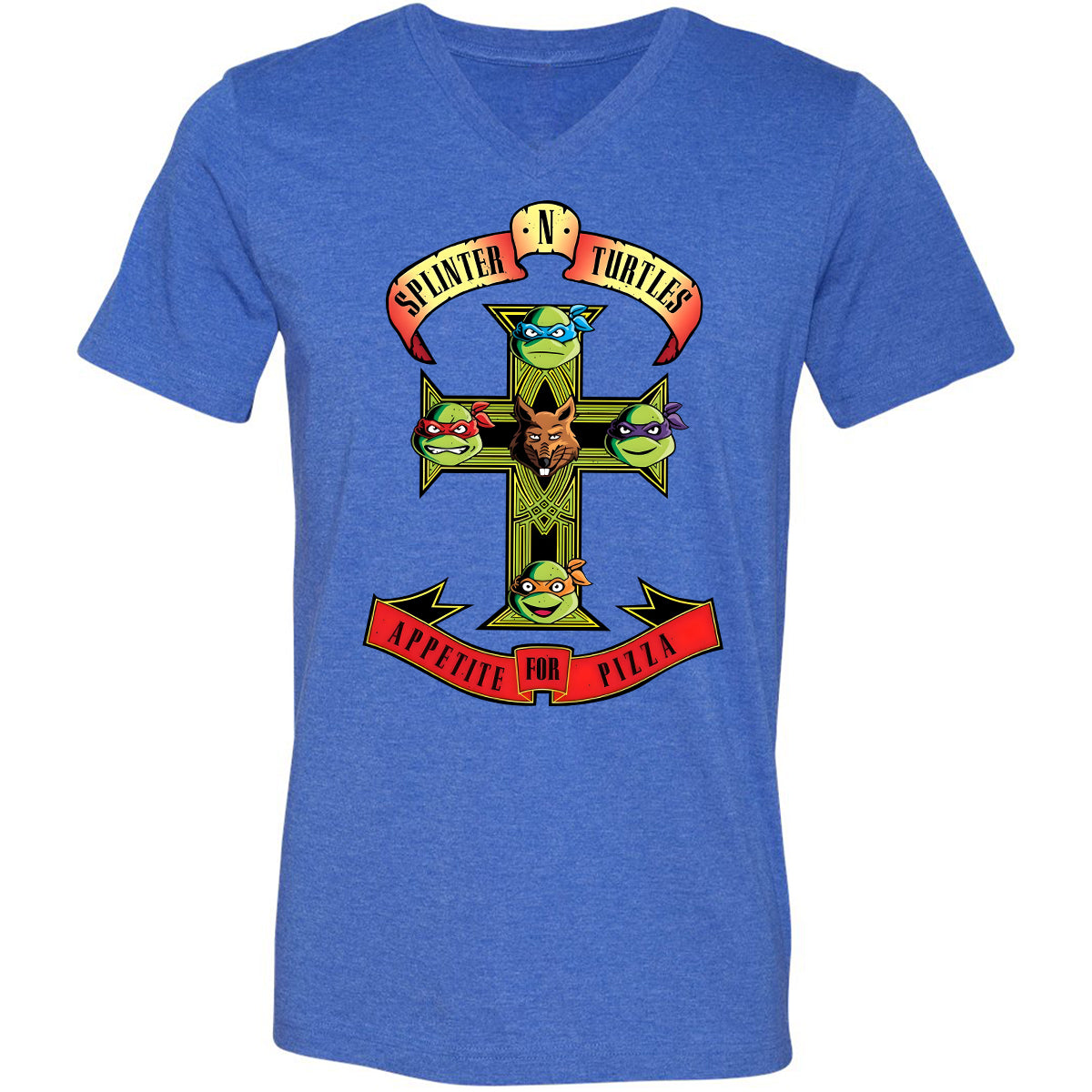Unisex V-neck T-shirt - XPBY2S28 - Heather True Royal - 14
