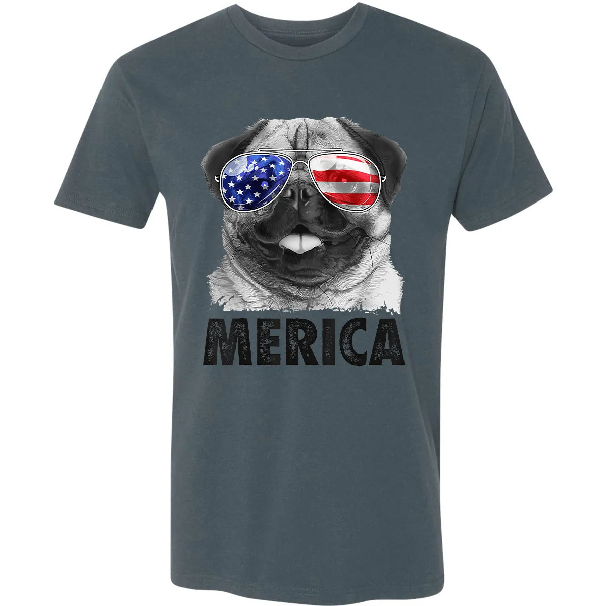 Pug 4th of July s Merica Men Women USA American Flag Premium Unisex T-shirt