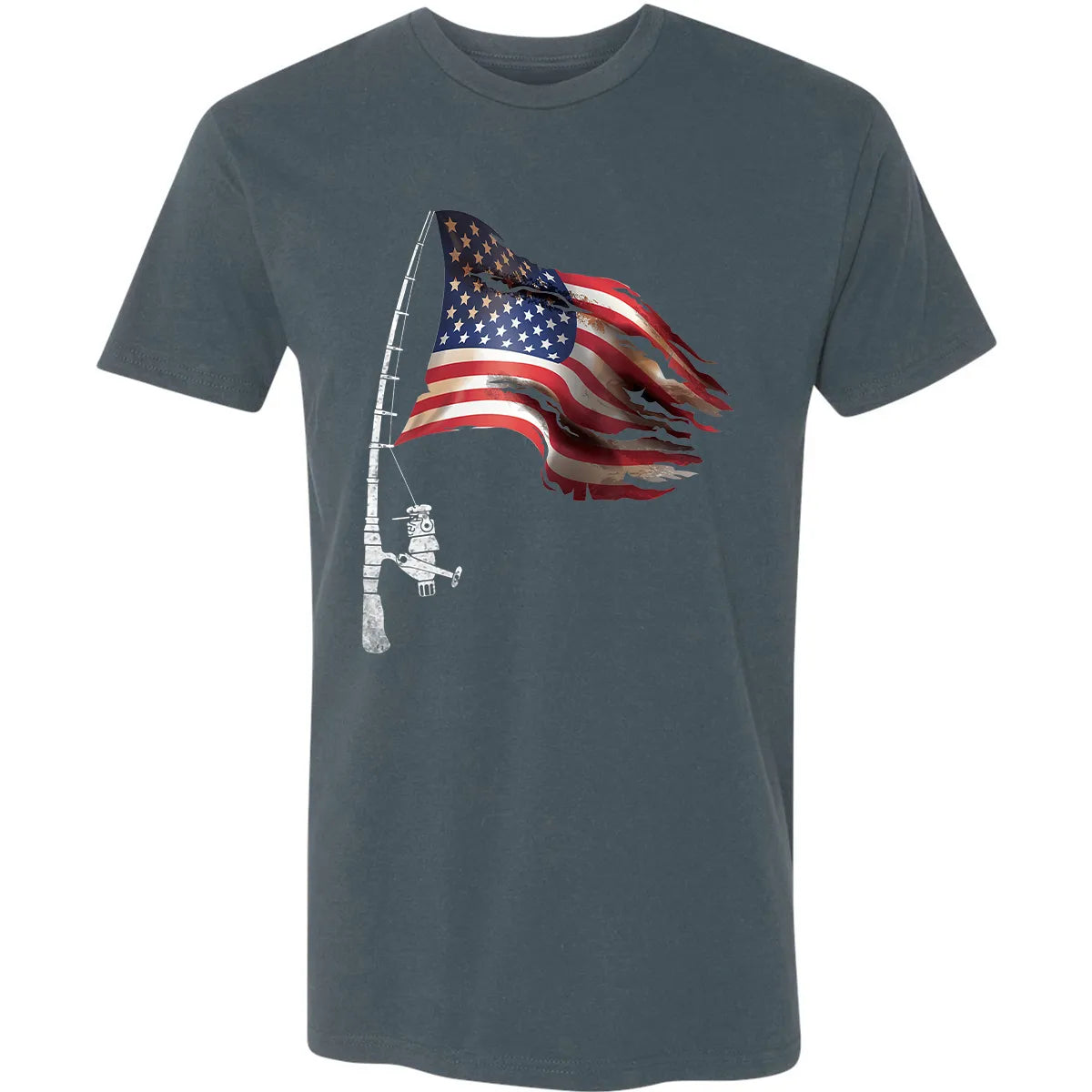 Fishing American Flag Fisherman Patriotic day 4th of July Premium Unisex T-shirt