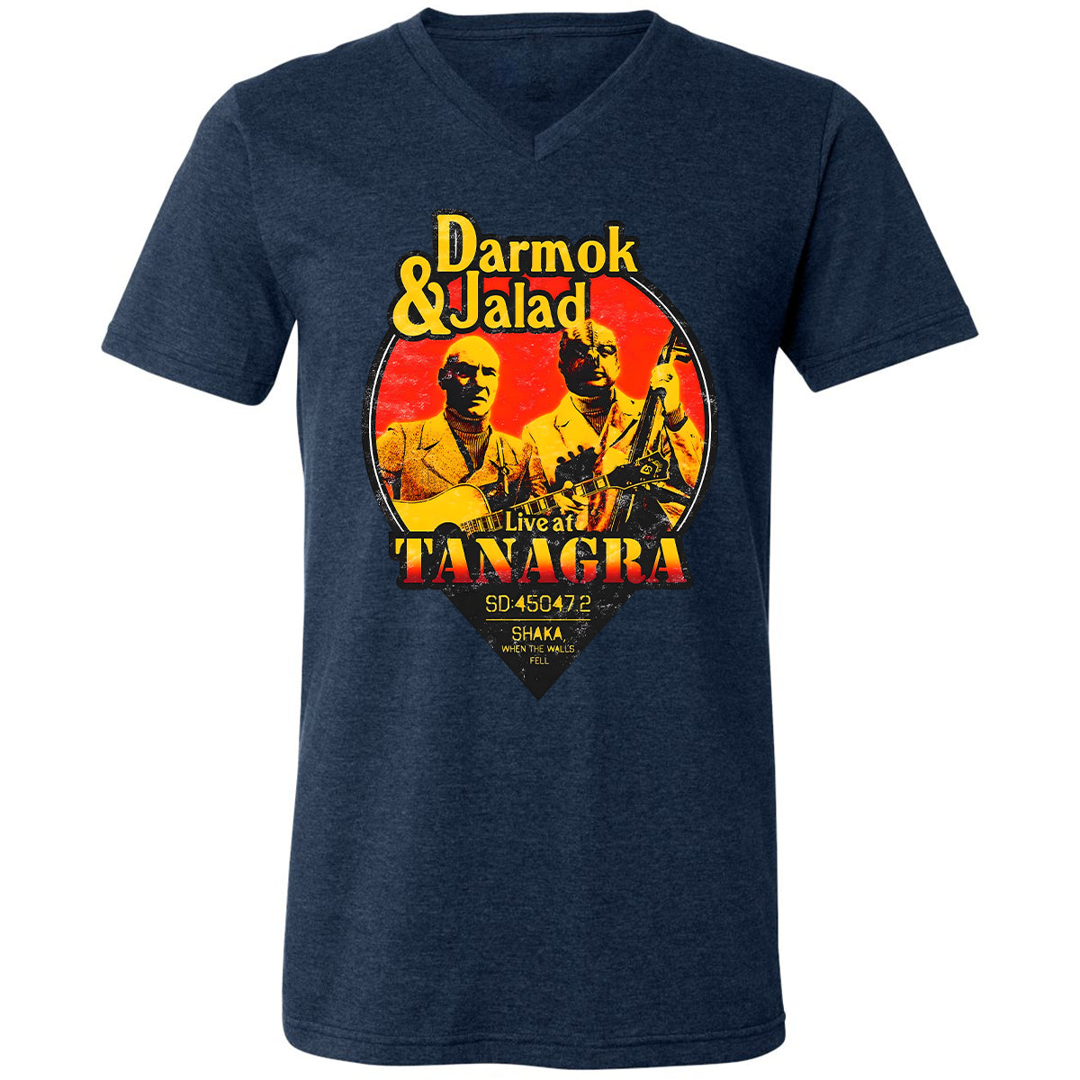 Unisex V-neck T-shirt - 4TV74EF4 - Heather Navy - 15