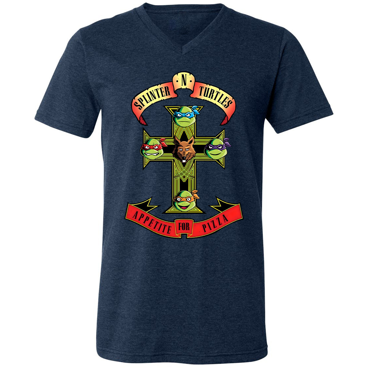 Unisex V-neck T-shirt - XPBY2S28 - Heather Navy - 15