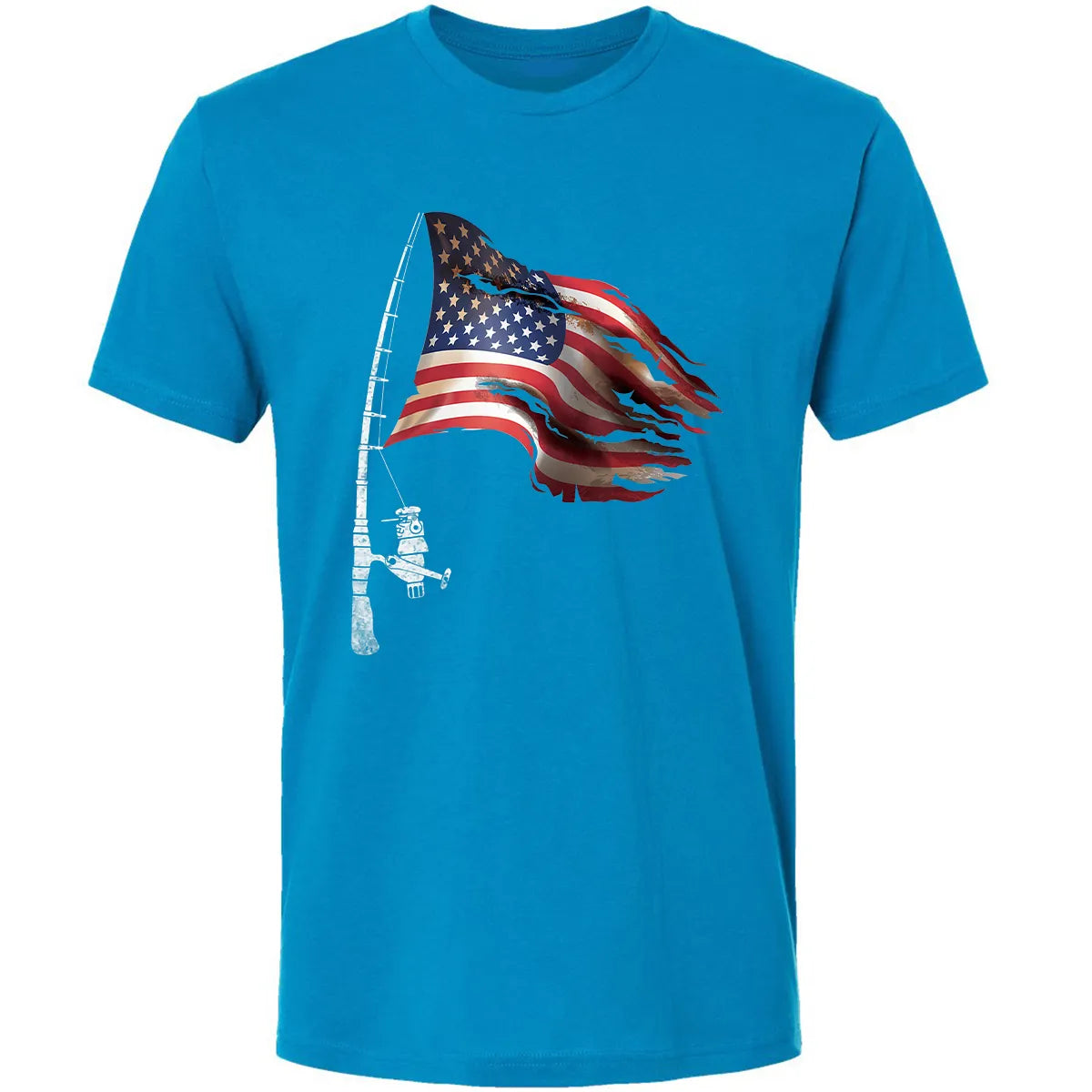 Fishing American Flag Fisherman Patriotic day 4th of July Premium Unisex T-shirt