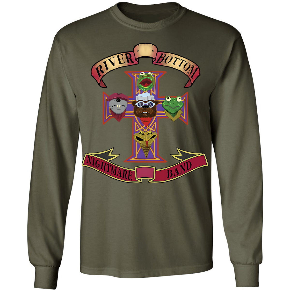 Long Sleeve T-Shirt - Black - THANGFIXED (Copy) - Military Green - 16