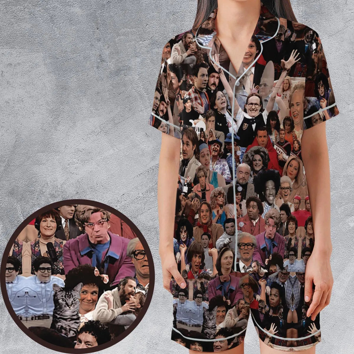 Satin Short-Sleeve Pajamas Set - 7WV6LT3S