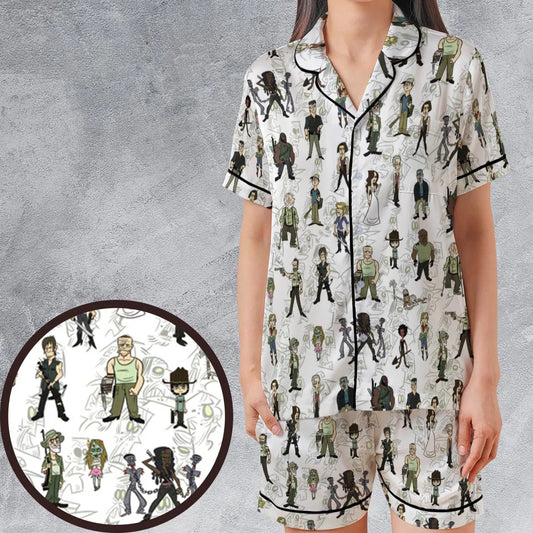 Satin Short-Sleeve Pajamas Set - JG4SN6TM
