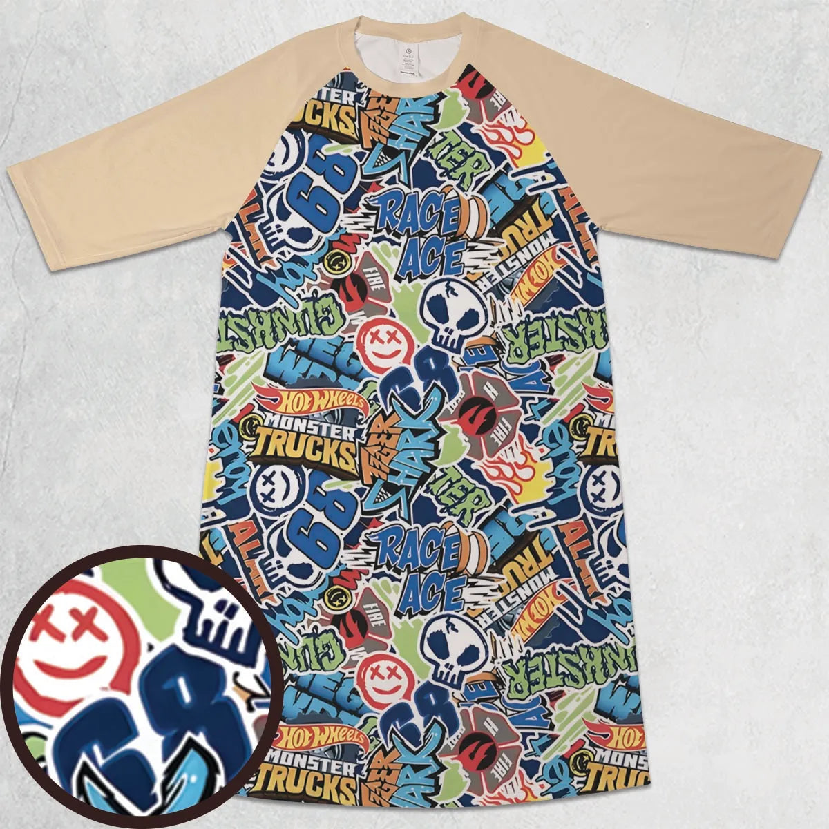 3/4 Sleeve Raglan Dress - RZ75M8ND