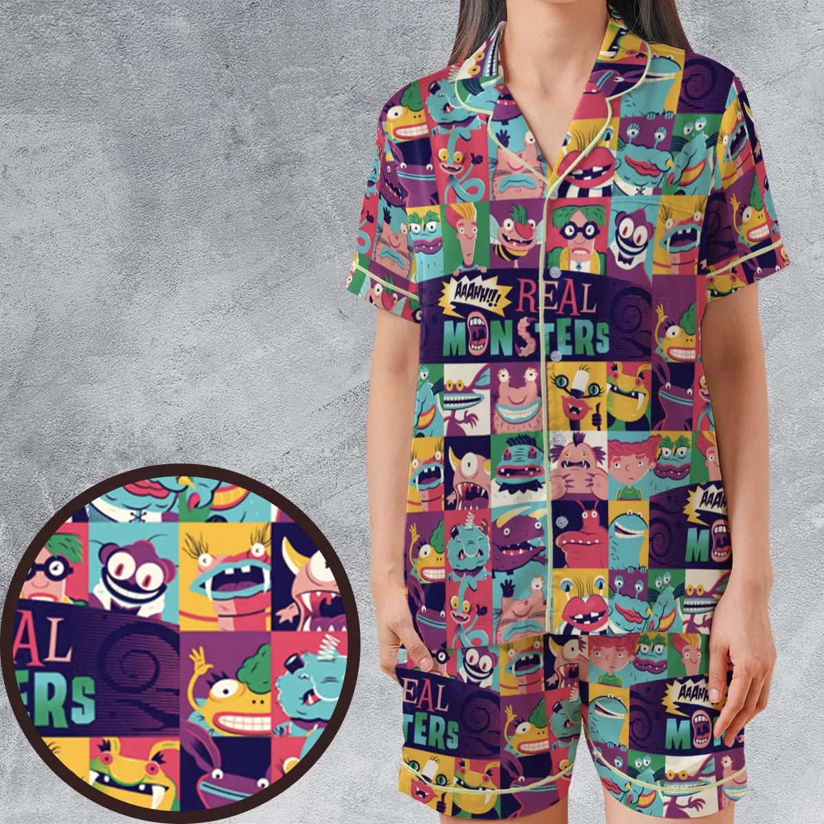 Satin Short-Sleeve Pajamas Set - 4F94BMBH