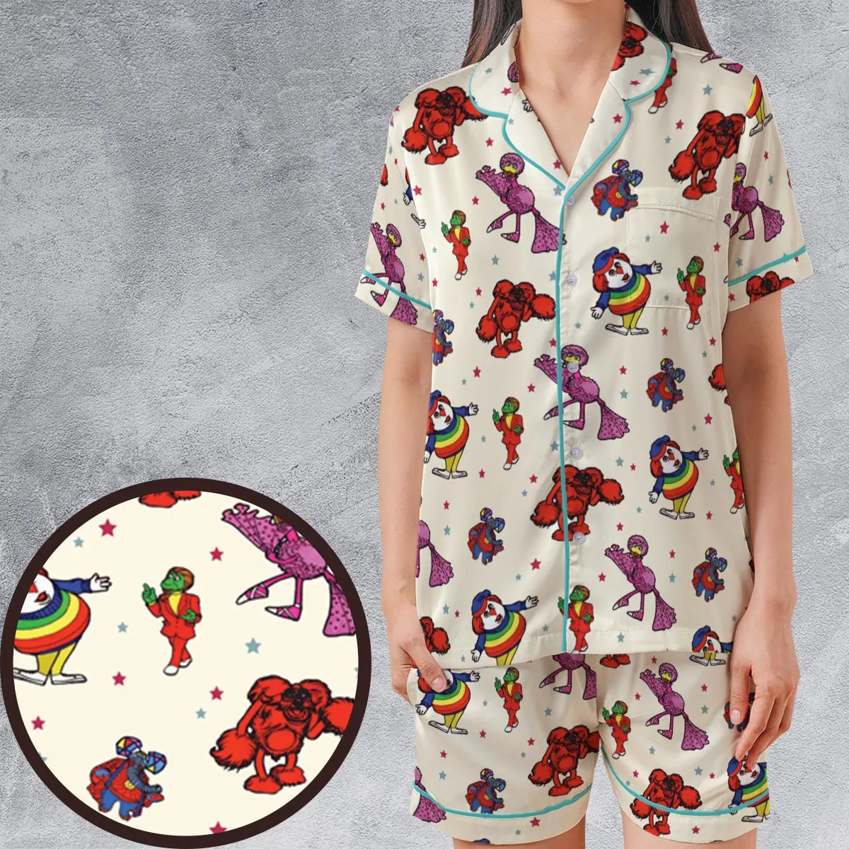 Satin Short-Sleeve Pajamas Set - GSN75RMF
