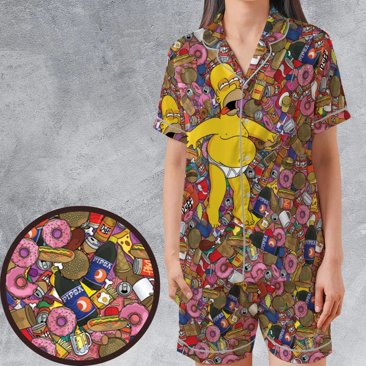 Satin Short-Sleeve Pajamas Set - EF2CRD9Z