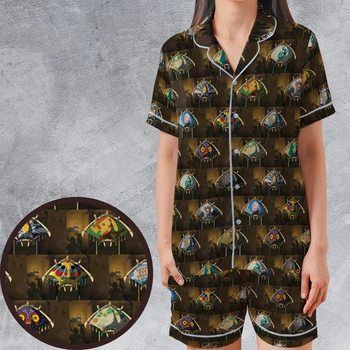Satin Short-Sleeve Pajamas Set - VW2ZC3HL