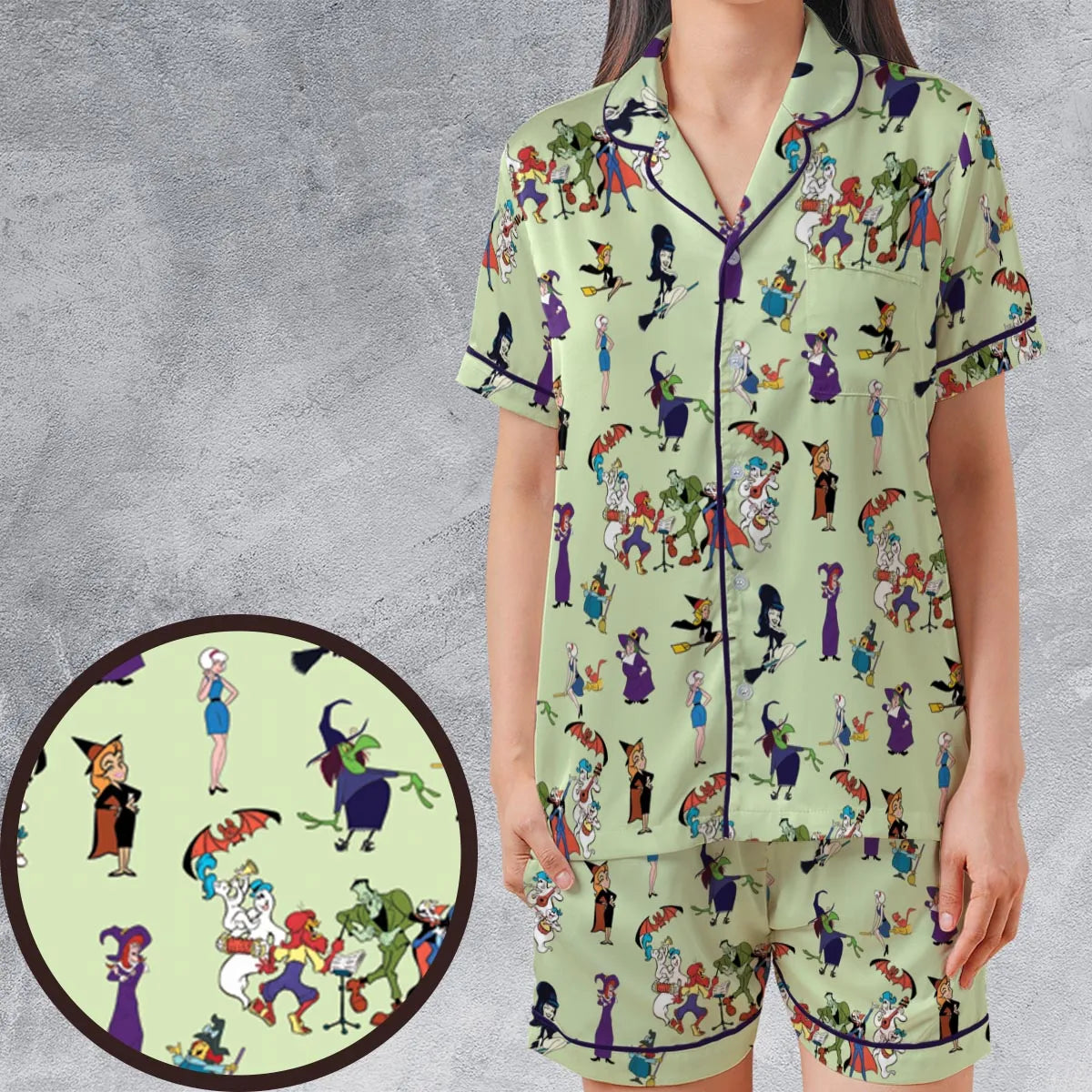 Satin Short-Sleeve Pajamas Set - M3FRLTC6