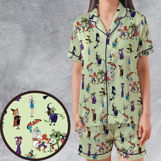 Satin Short-Sleeve Pajamas Set - M3FRLTC6