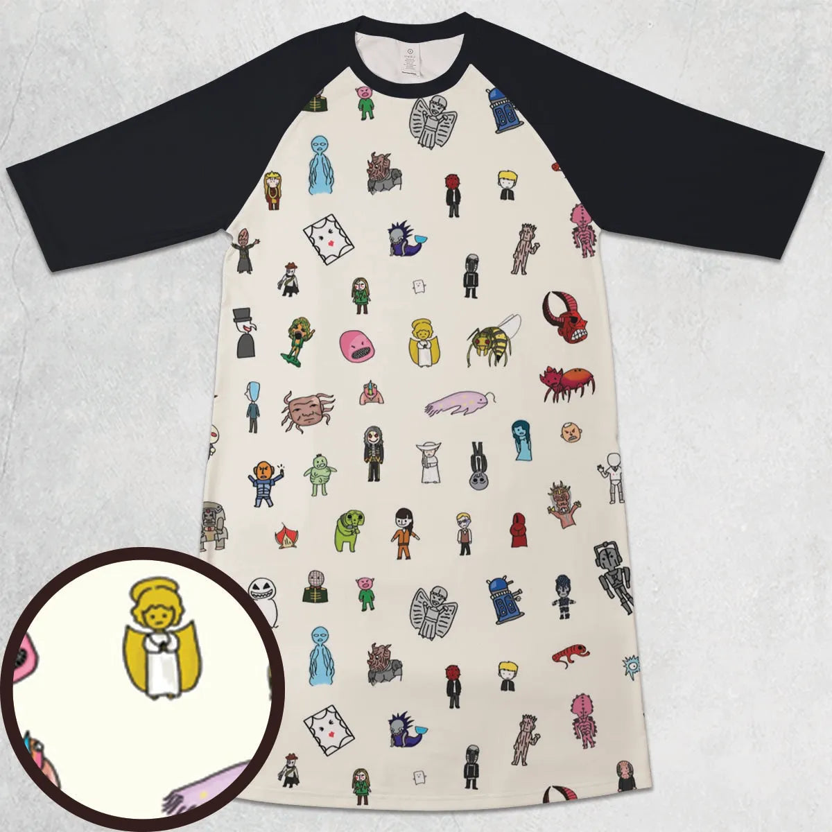 3/4 Sleeve Raglan Dress - Q3UKBU83