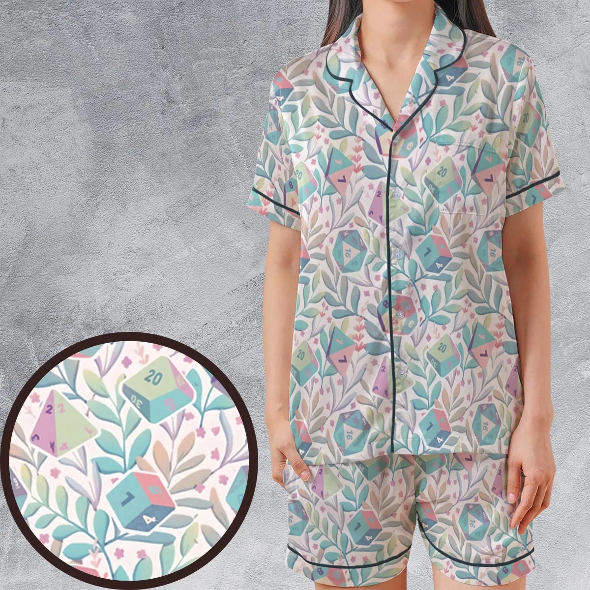 Satin Short-Sleeve Pajamas Set - NSLP896G