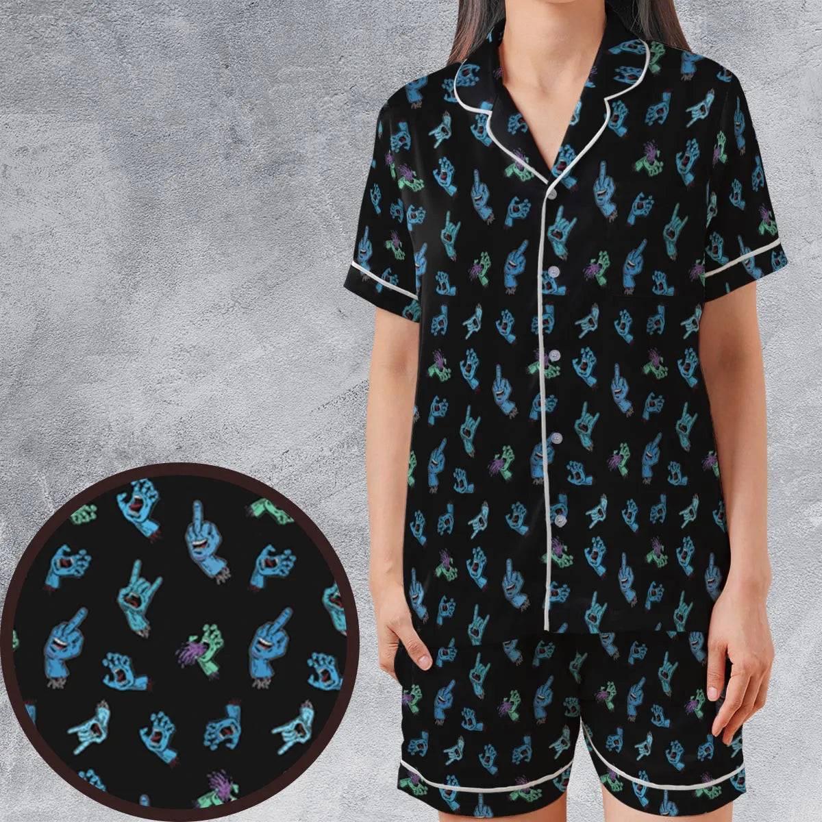 Satin Short-Sleeve Pajamas Set - NPT18GQ1