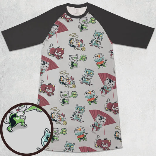 3/4 Sleeve Raglan Dress - UNHTN9DK