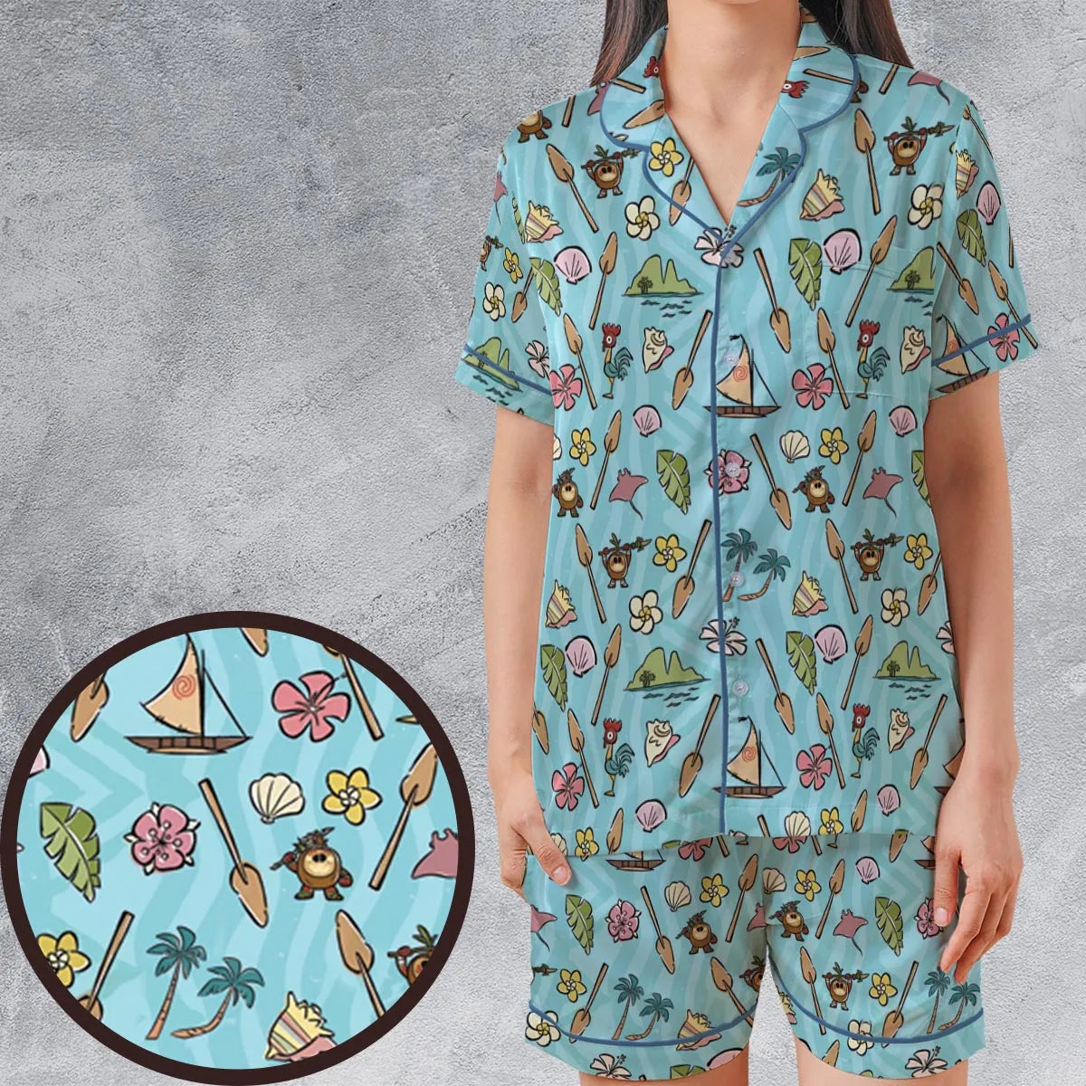 Satin Short-Sleeve Pajamas Set - N5FAZUNV