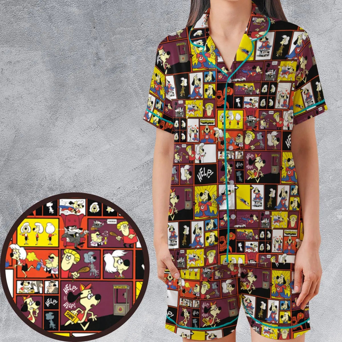 Satin Short-Sleeve Pajamas Set - AGKH4ZPM