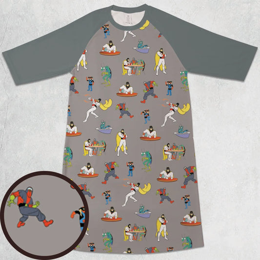 3/4 Sleeve Raglan Dress - XT52M3QF