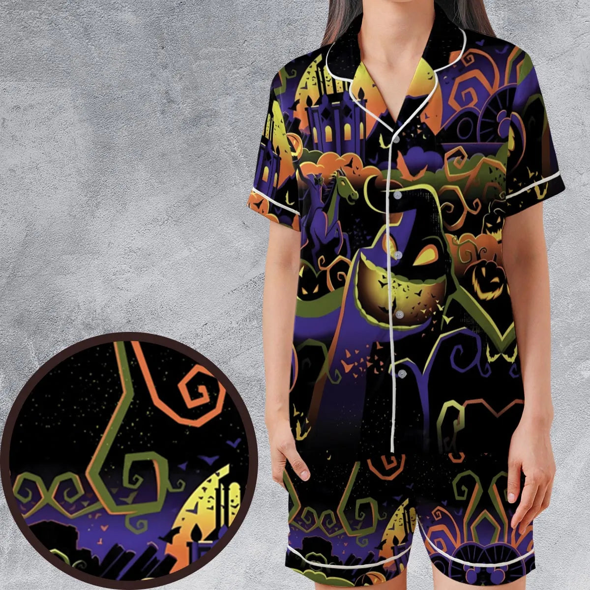 Satin Short-Sleeve Pajamas Set - 9FHS9414