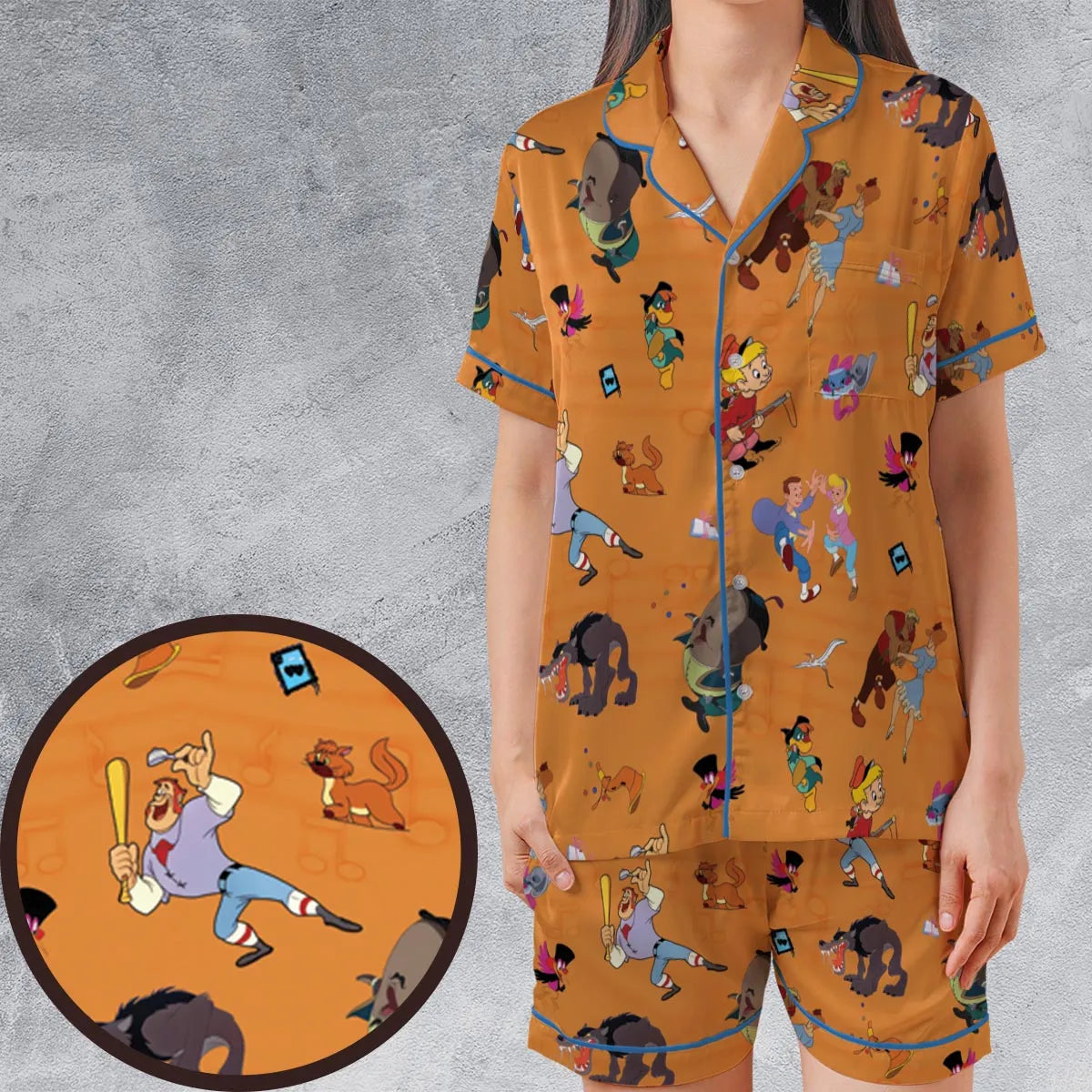Satin Short-Sleeve Pajamas Set - APV9SXCK