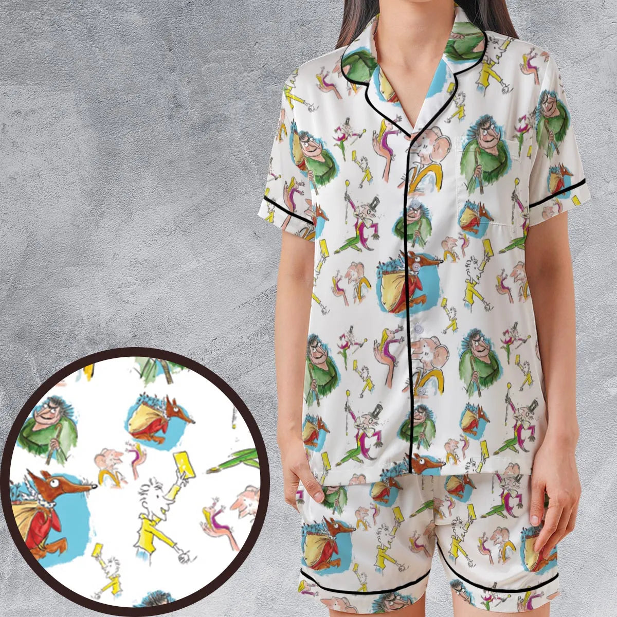 Satin Short-Sleeve Pajamas Set - 9NFJXTWD