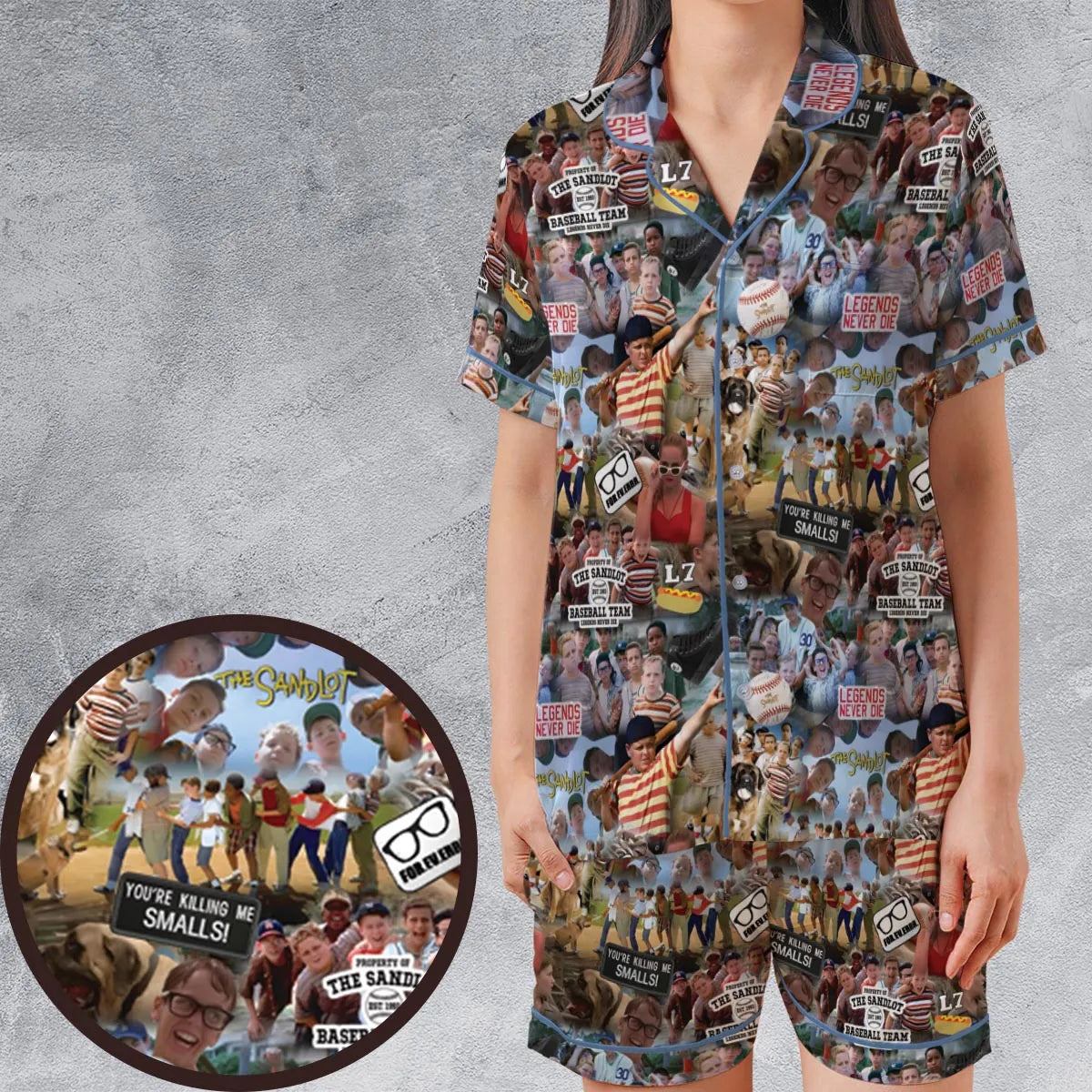 Satin Short-Sleeve Pajamas Set - V3CF4NGA