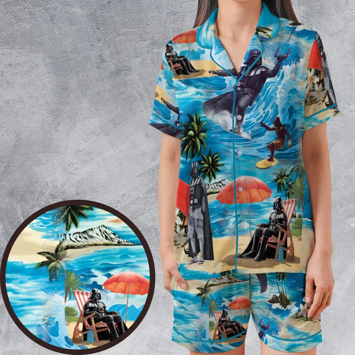 Satin Short-Sleeve Pajamas Set - V17WJUX9