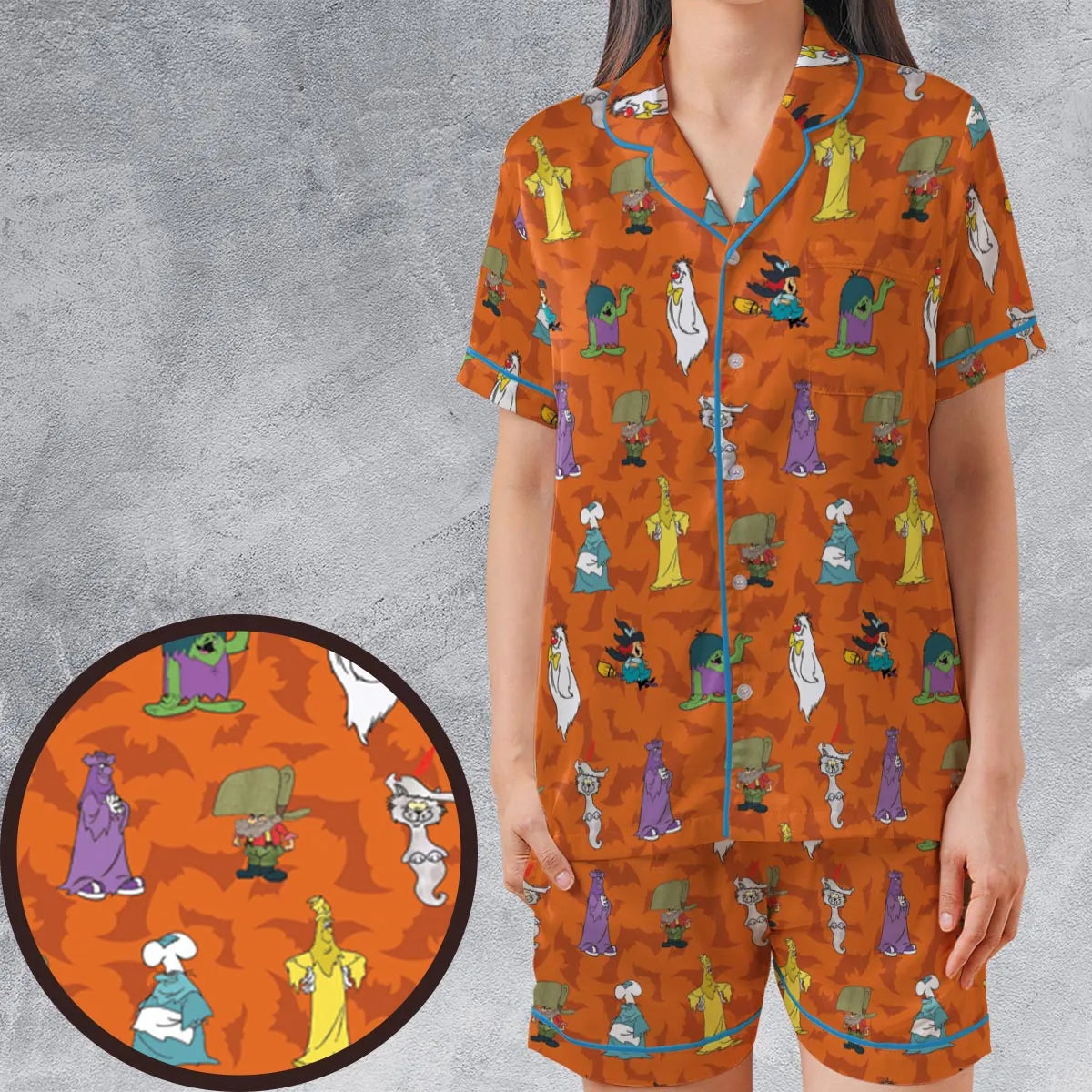 Satin Short-Sleeve Pajamas Set - 2ZXPCEHL