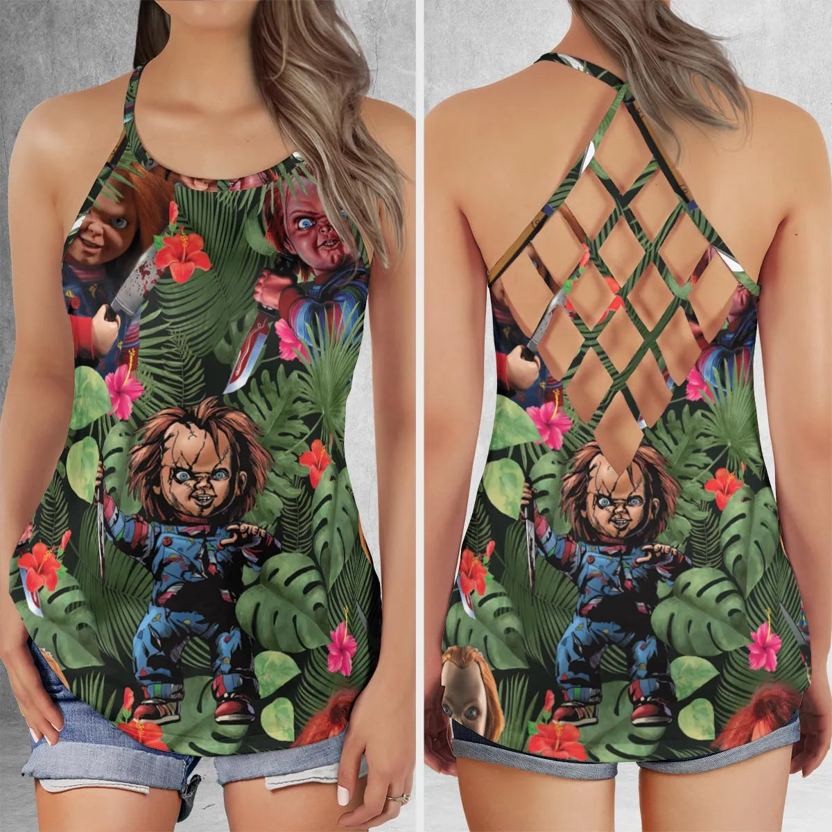 Criss Cross Tank Top - B3CJHW86
