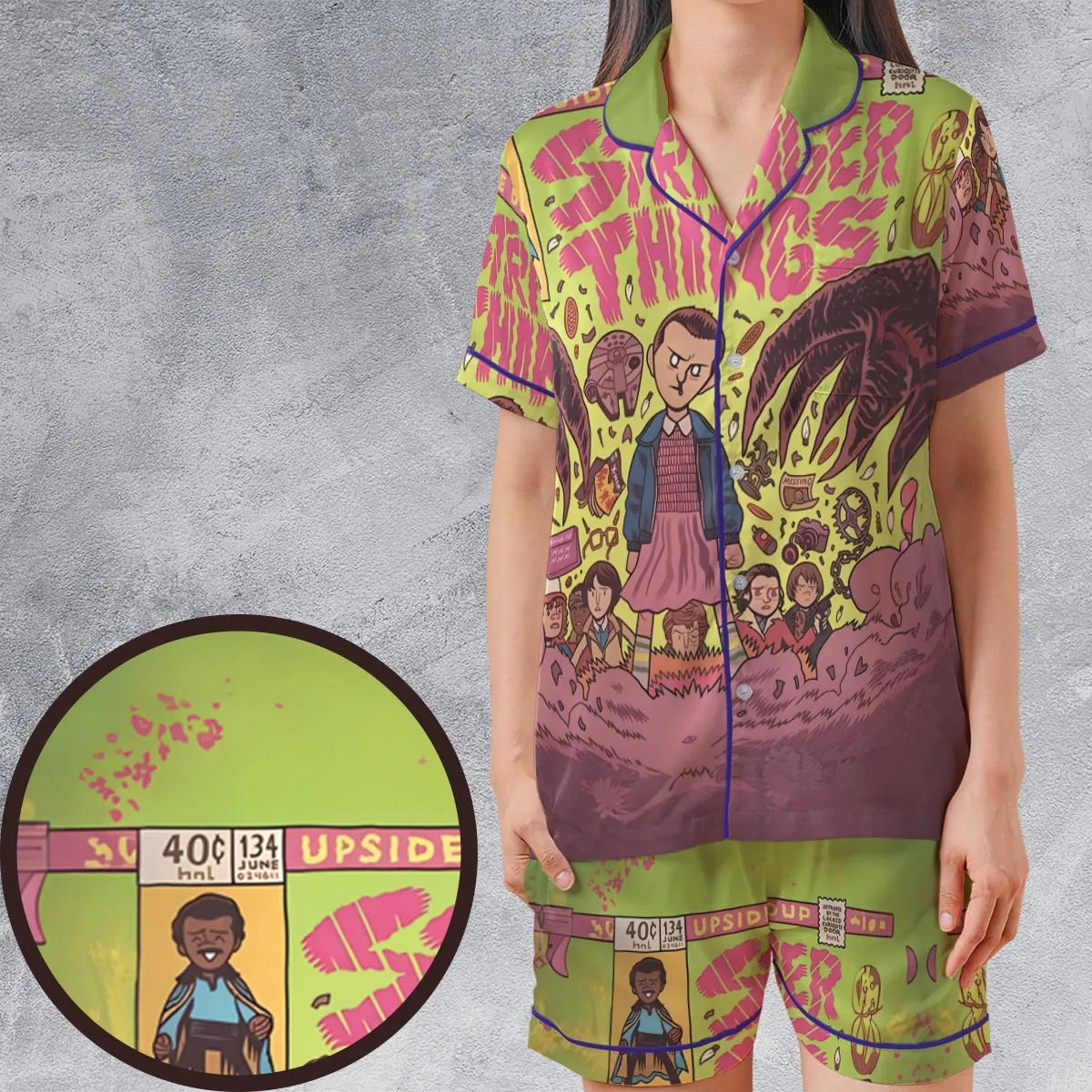 Satin Short-Sleeve Pajamas Set - KG7GSYF3