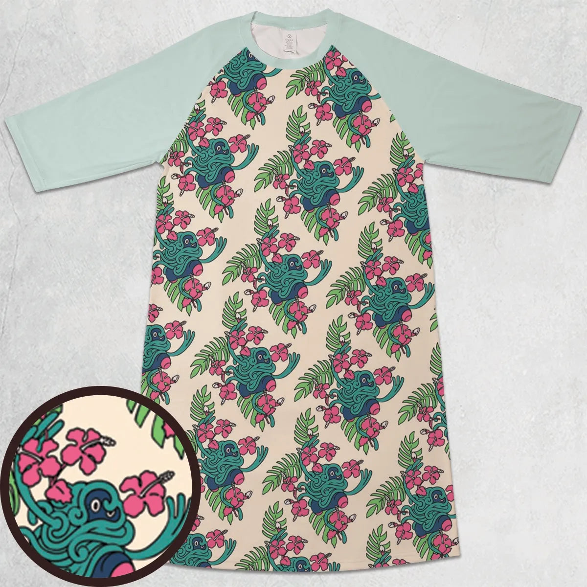 3/4 Sleeve Raglan Dress - WF3FJCAP