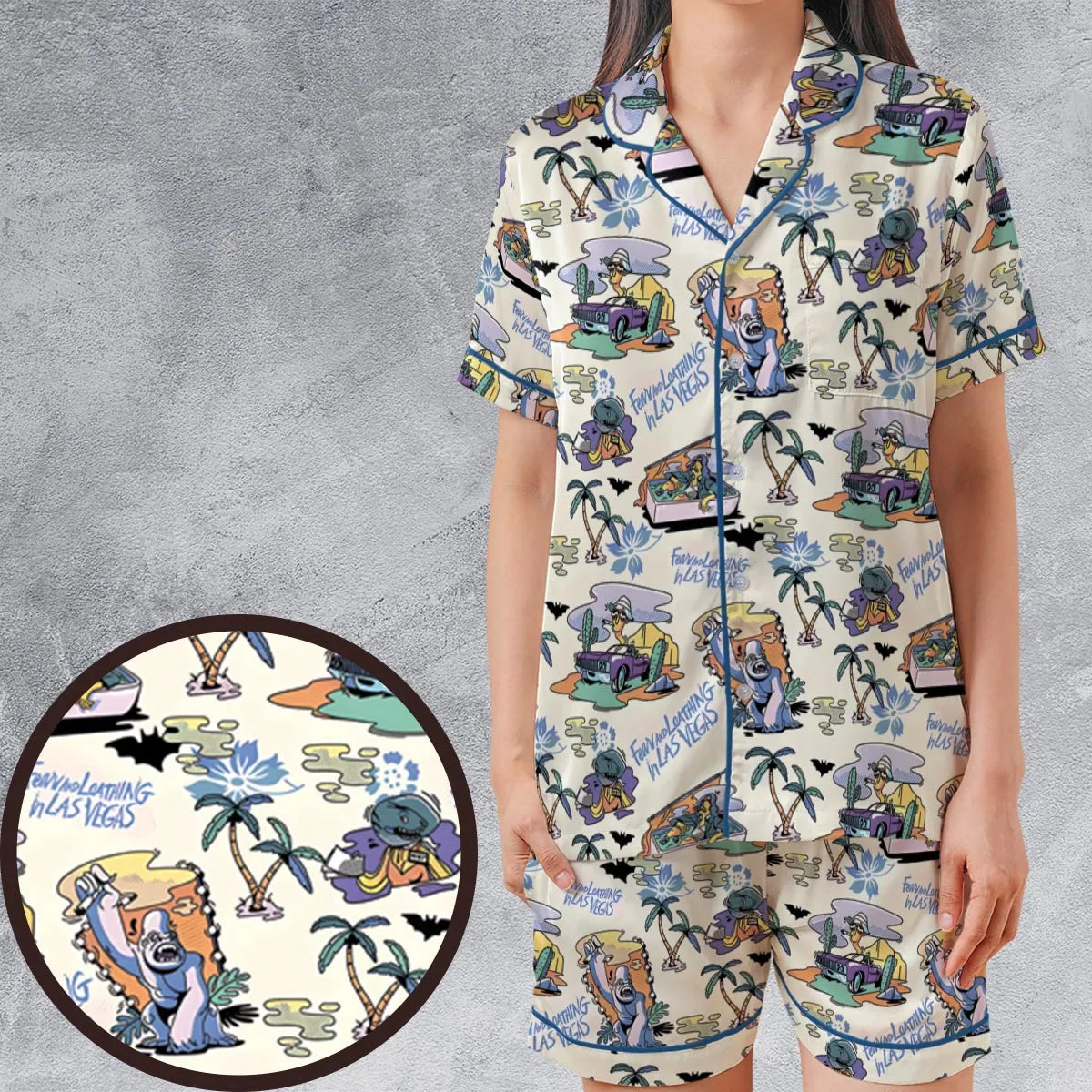 Satin Short-Sleeve Pajamas Set - JYN4WX9L