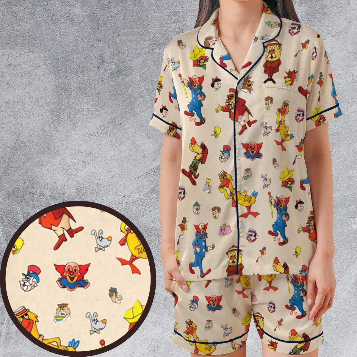 Satin Short-Sleeve Pajamas Set - WX6LLA34