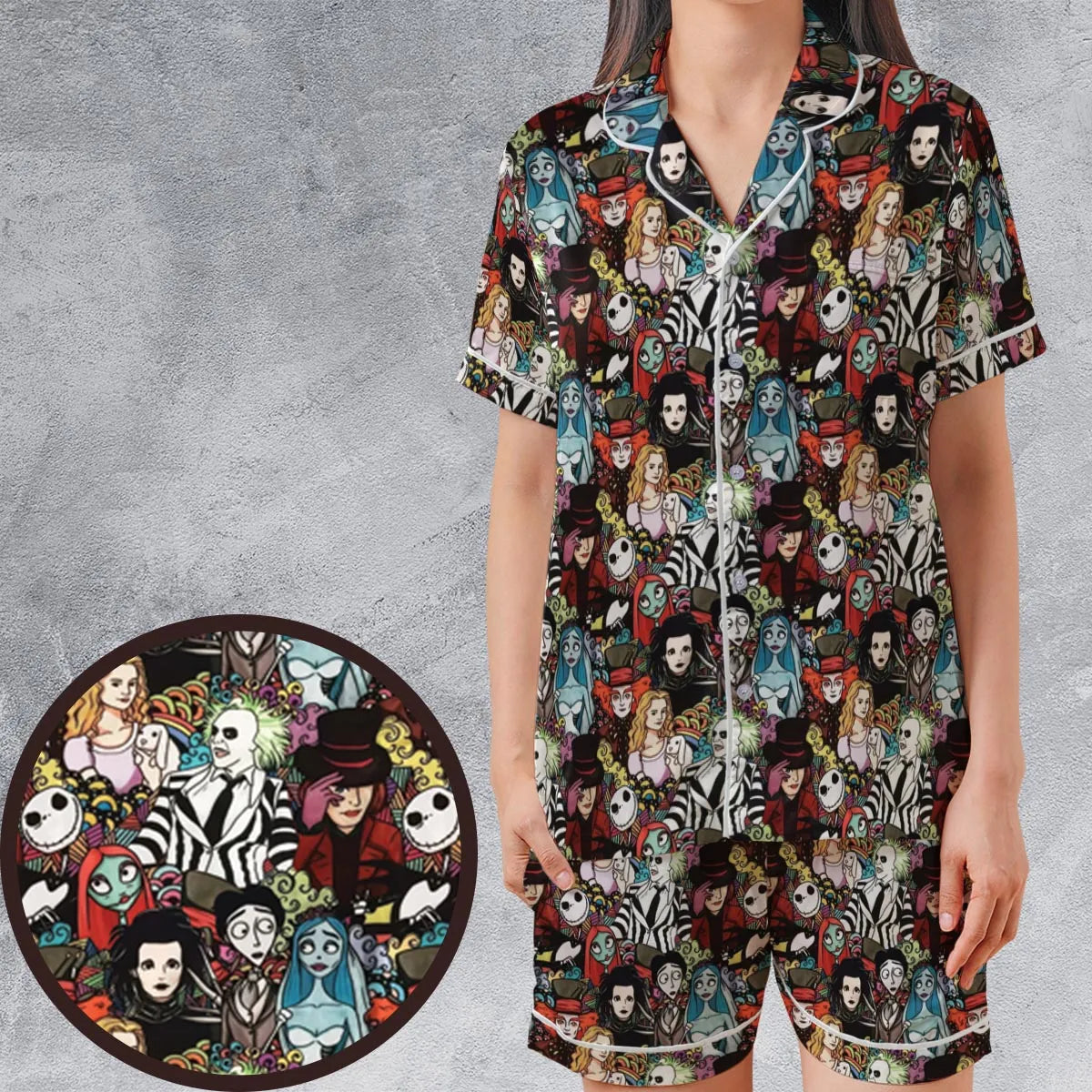 Satin Short-Sleeve Pajamas Set - 2L3D7JQZ