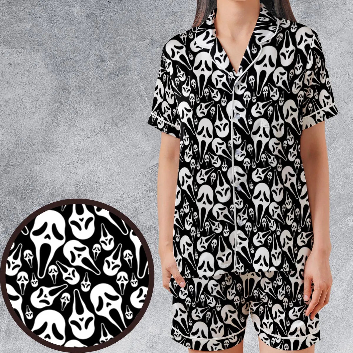 Satin Short-Sleeve Pajamas Set - 8MJ1PMS1