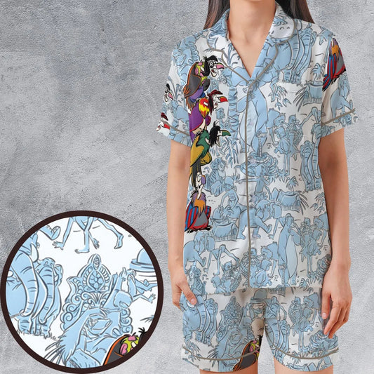 Satin Short-Sleeve Pajamas Set - G8P2MA9B