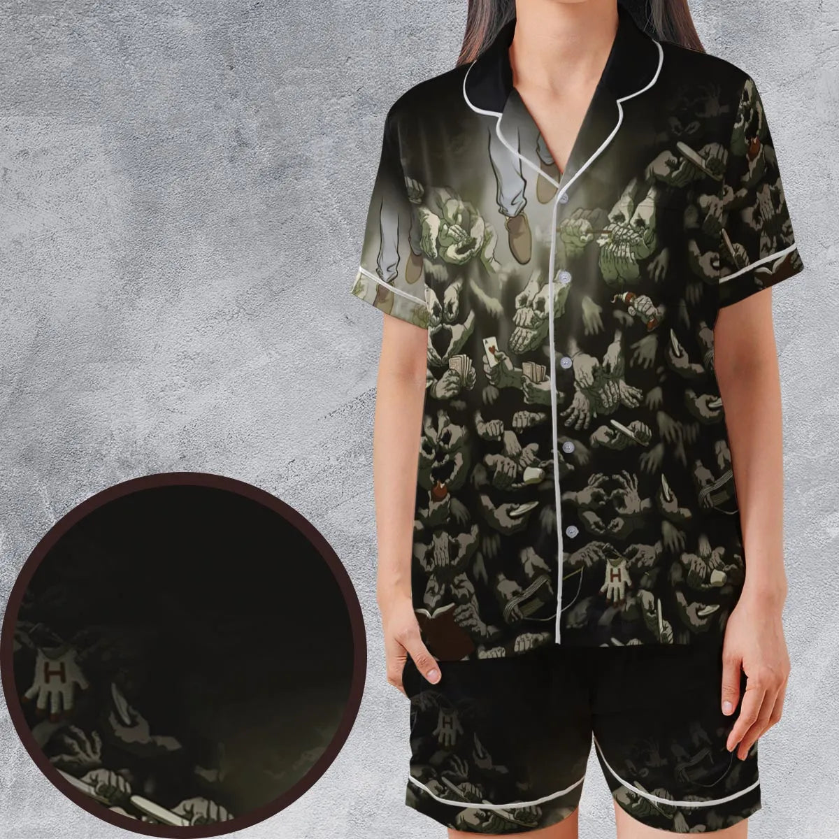 Satin Short-Sleeve Pajamas Set - 3K1KK5W3