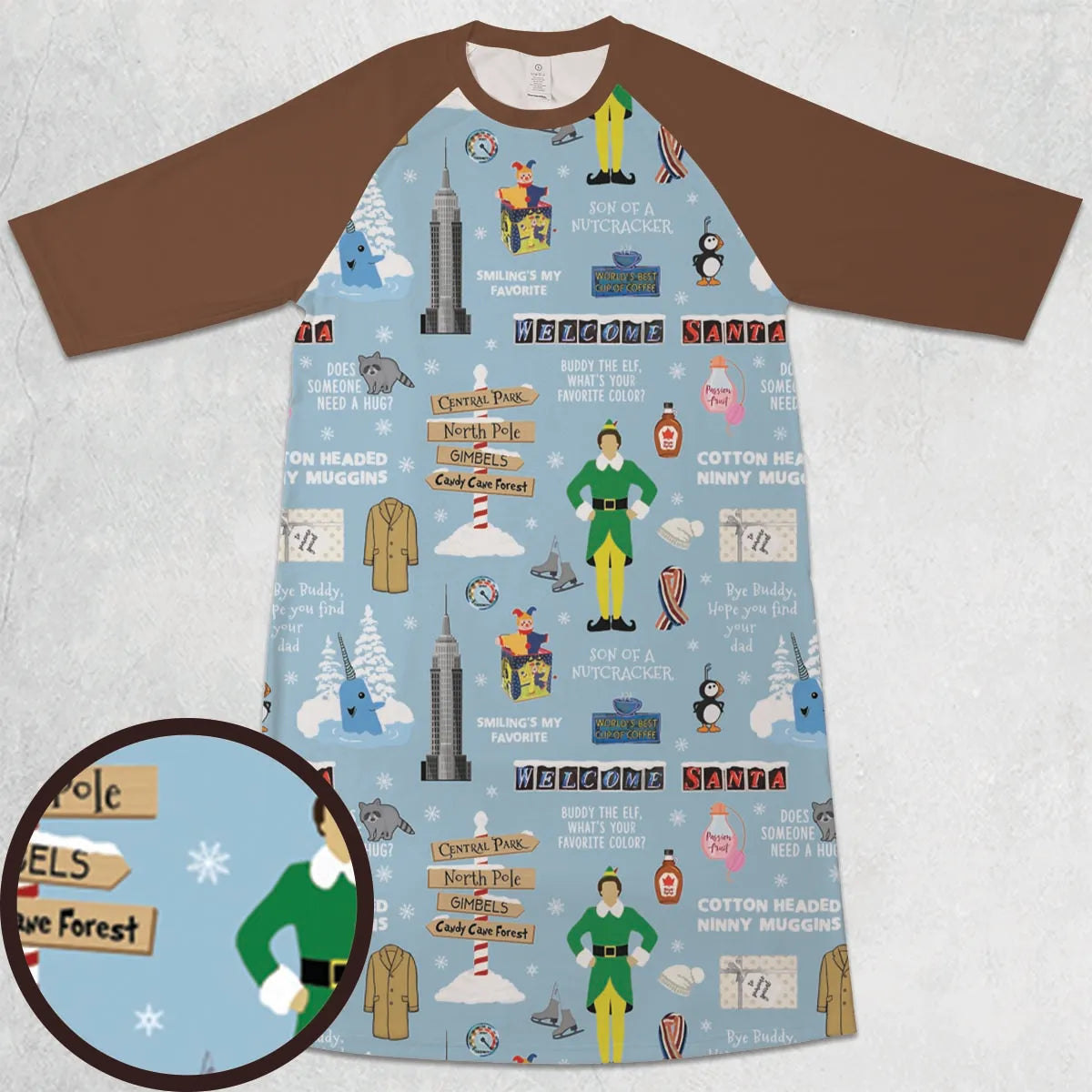 3/4 Sleeve Raglan Dress - DFXAQLED