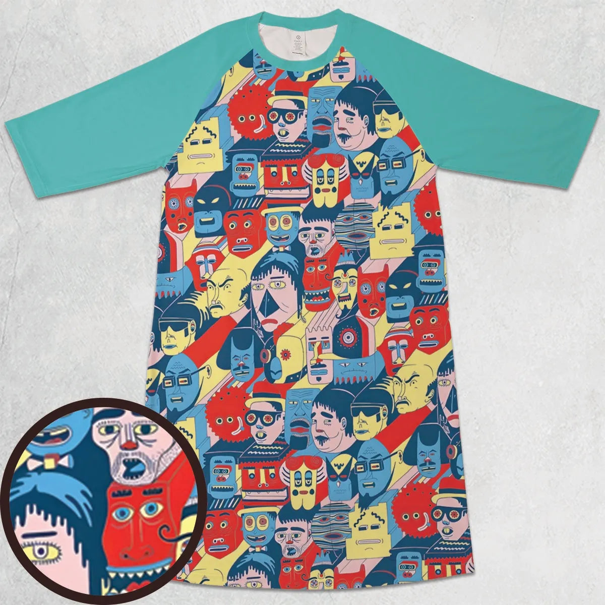3/4 Sleeve Raglan Dress - 6ZGMNYBT