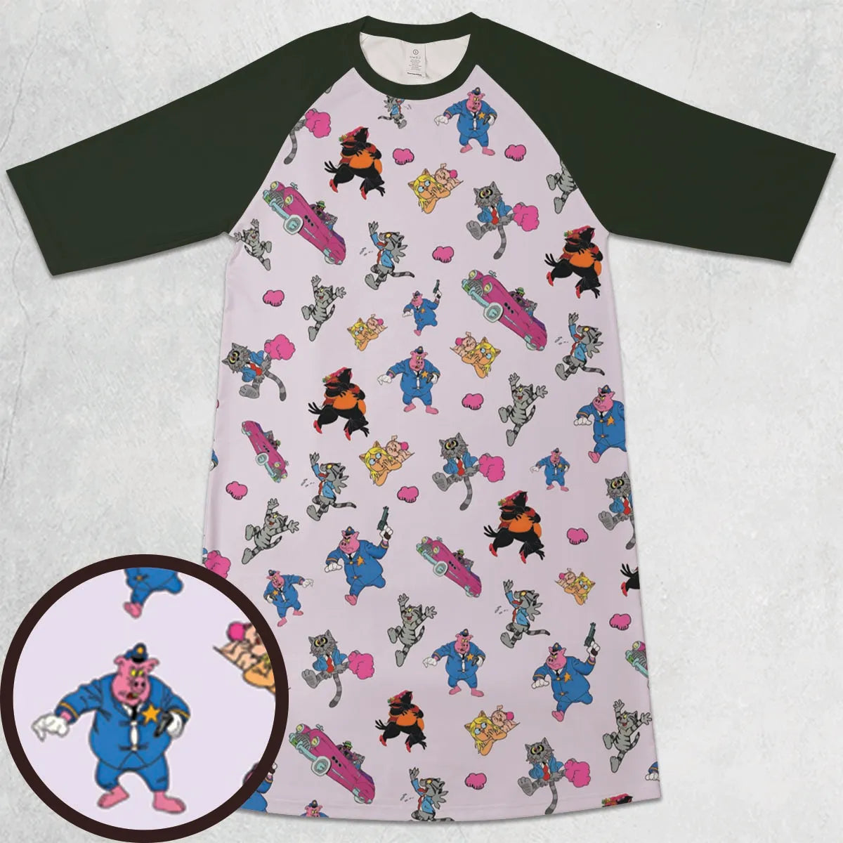 3/4 Sleeve Raglan Dress - U743F4Y9