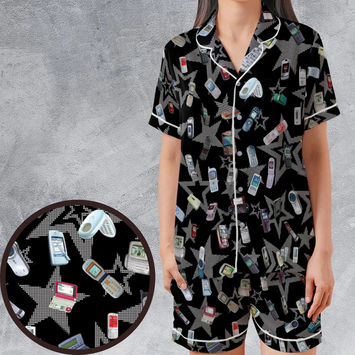 Satin Short-Sleeve Pajamas Set - 9VDXQR9F