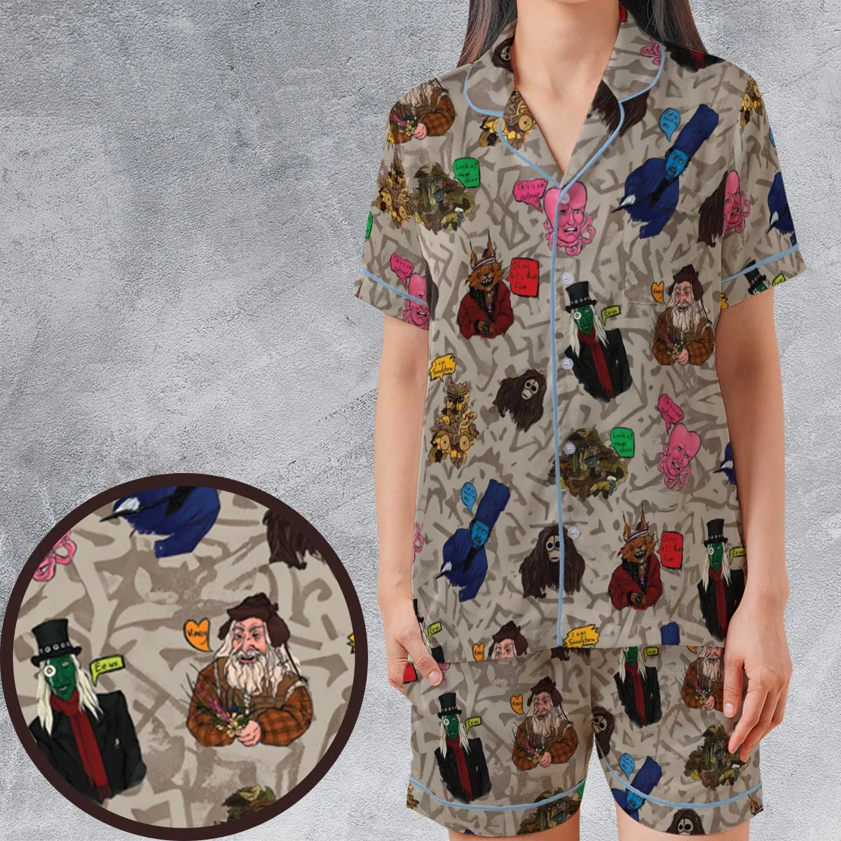 Satin Short-Sleeve Pajamas Set - 1VG2WLP7