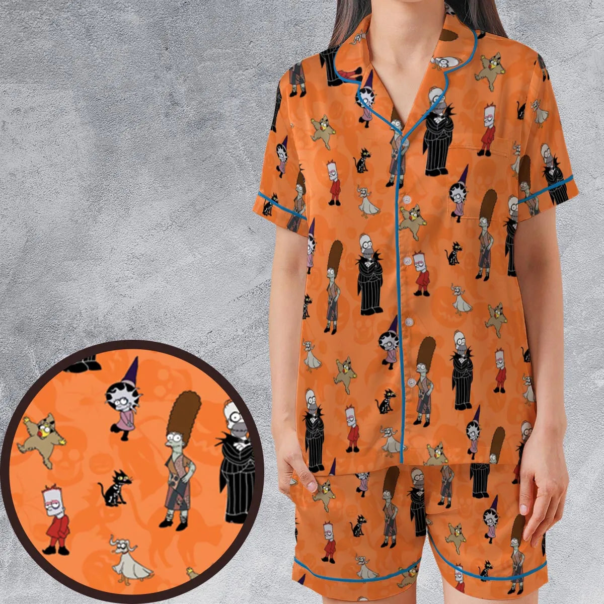 Satin Short-Sleeve Pajamas Set - EFBZPX9D