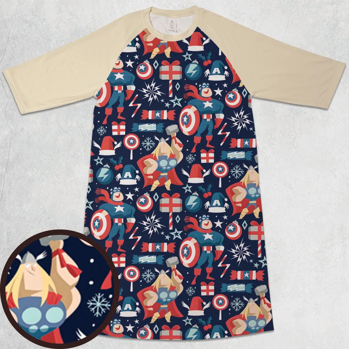 3/4 Sleeve Raglan Dress - 2J15Y7PR