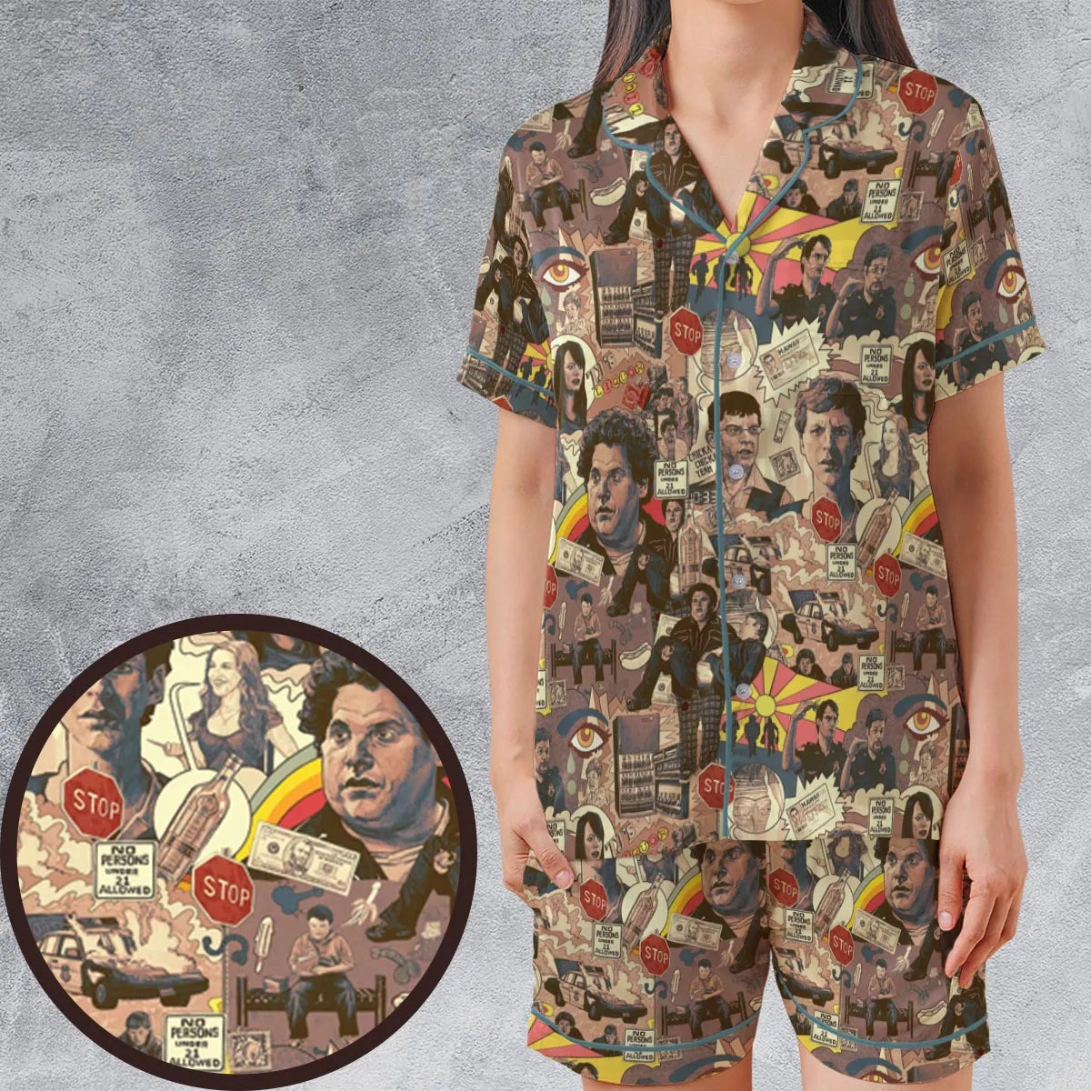 Satin Short-Sleeve Pajamas Set - G5YPJ3JV
