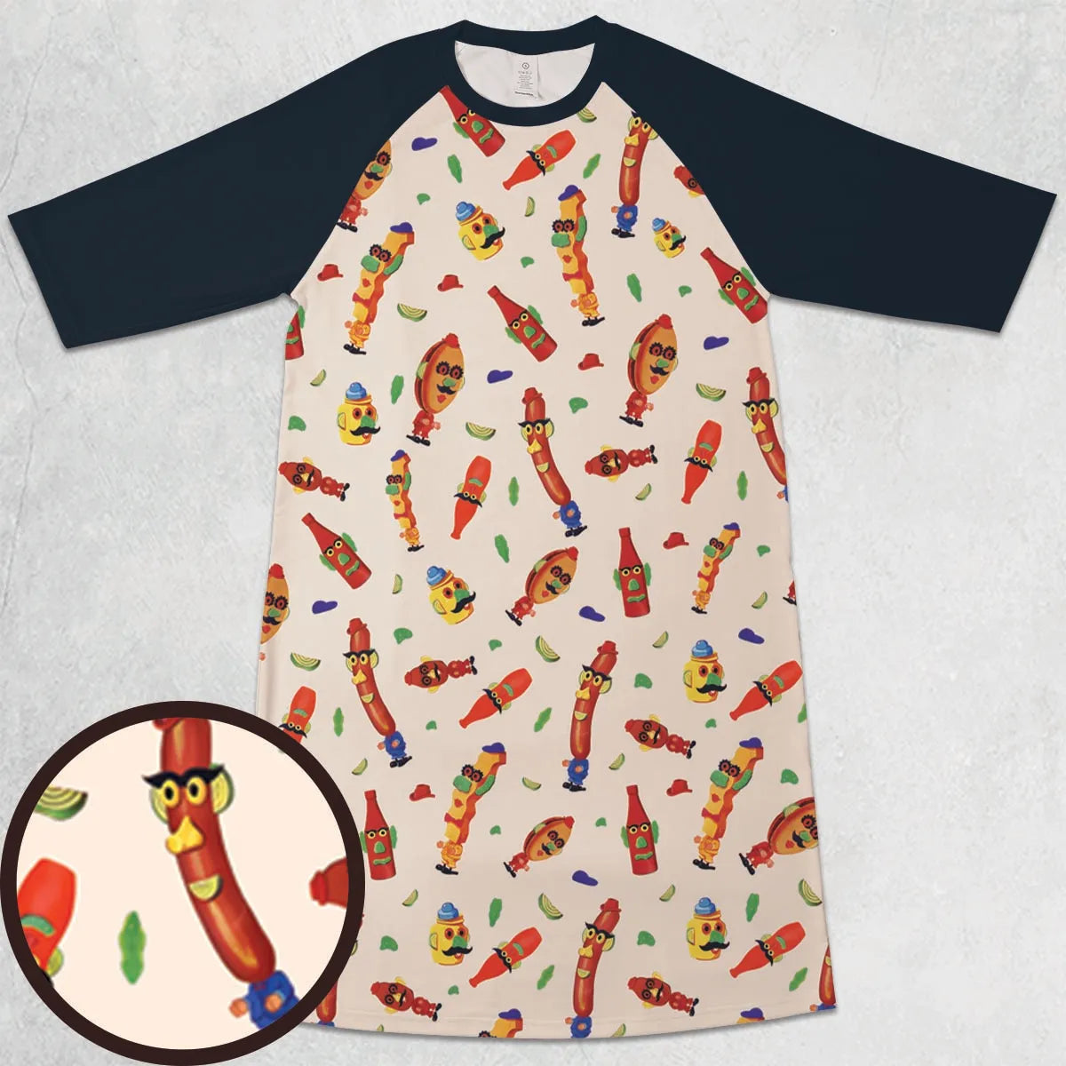 3/4 Sleeve Raglan Dress - M5F1TBWE