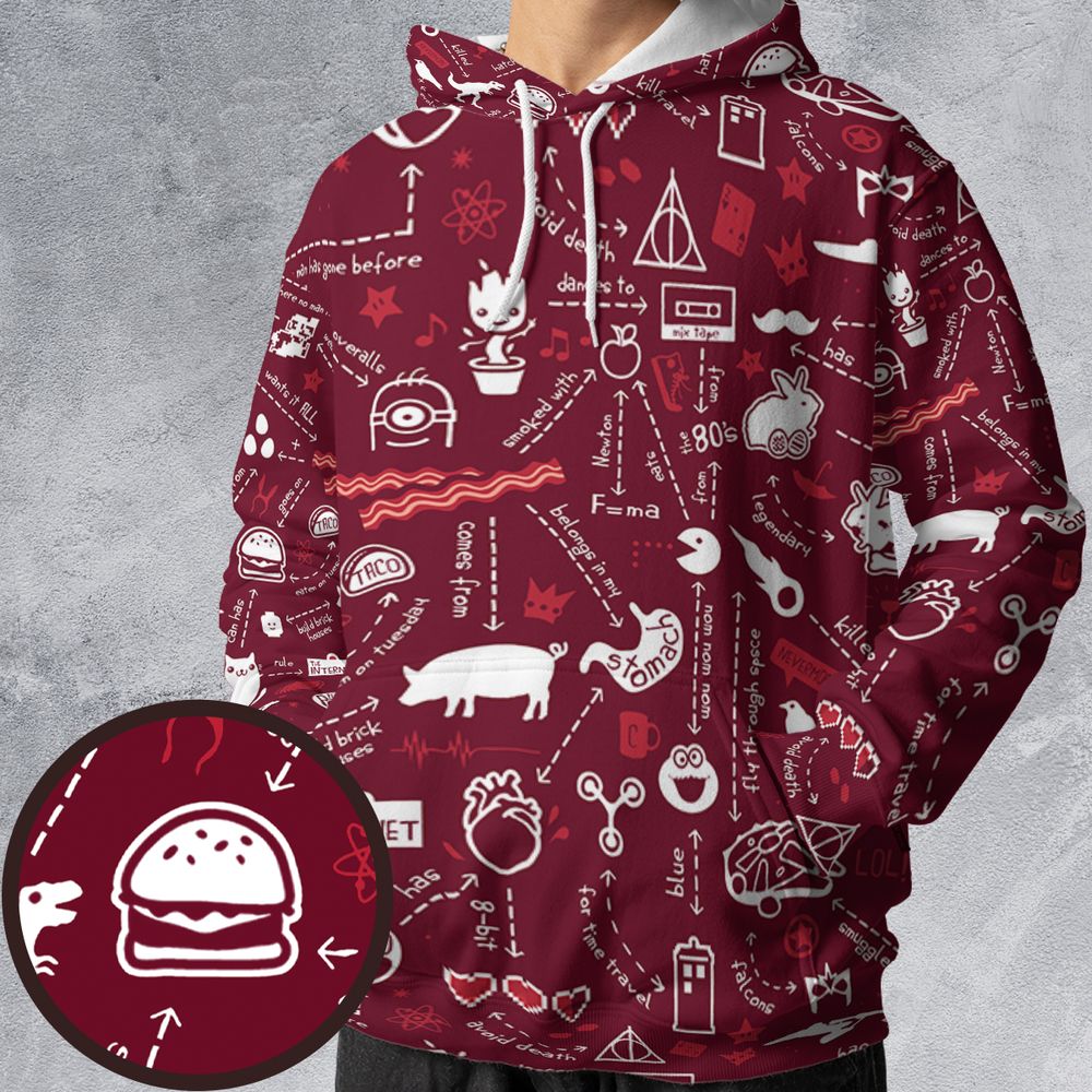 All-over Print Hoodie - 6NV1DUSX -  - 1