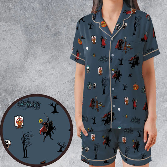 Satin Short-Sleeve Pajamas Set - LZBGVSD2
