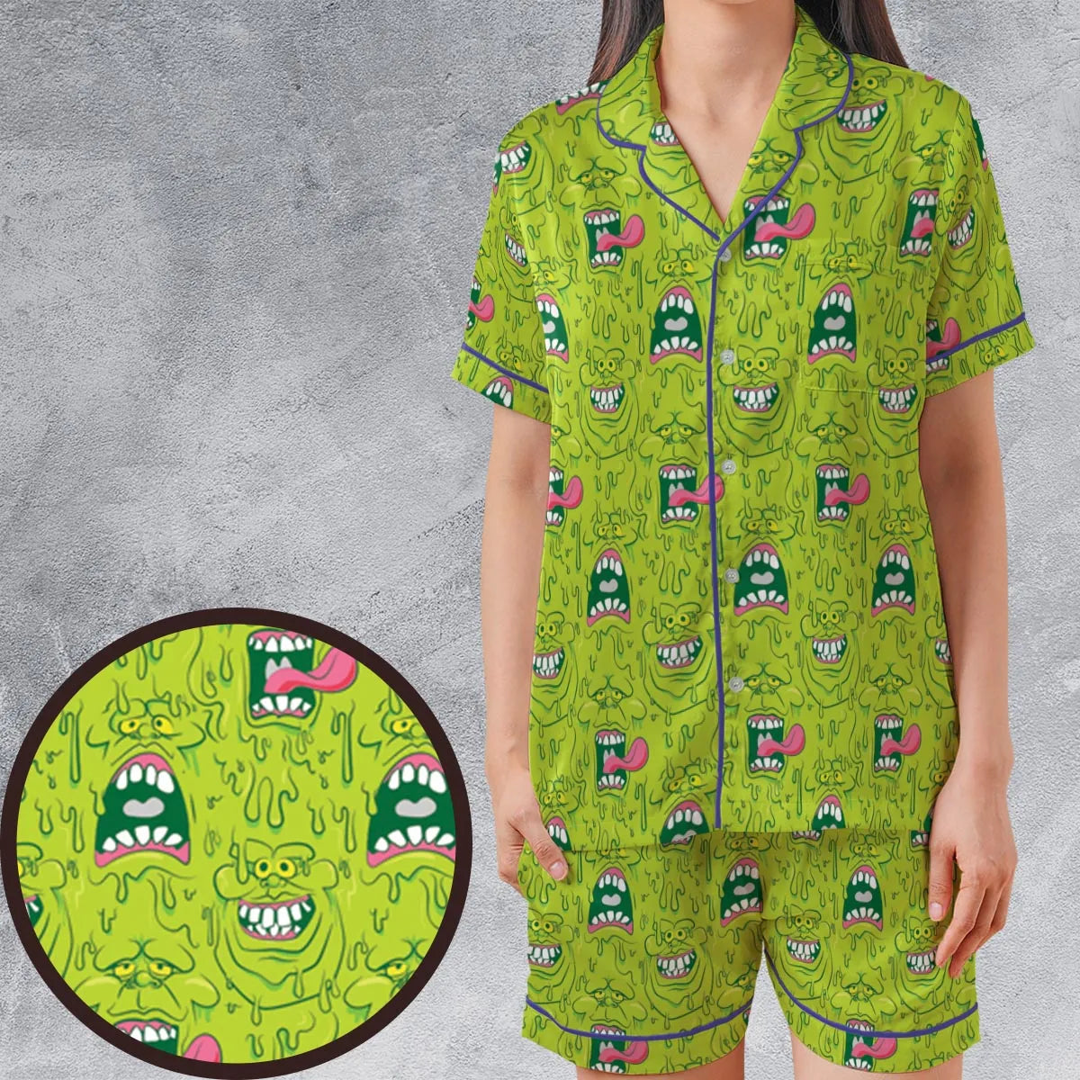 Satin Short-Sleeve Pajamas Set - NQ8UY3JB